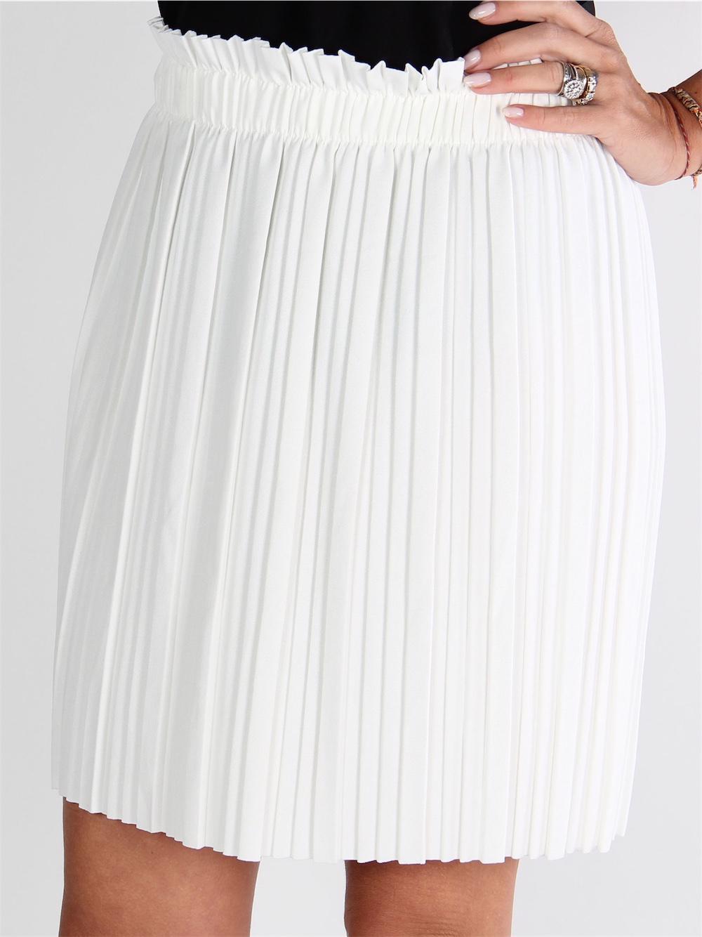 Tasja - Beigefarvet plisseret nederdel